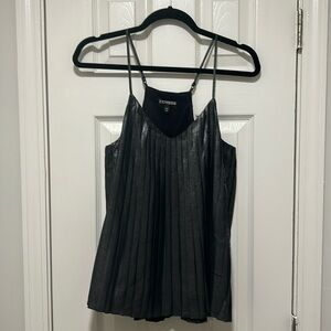 Express. Foil Accordion Tank. Black & Silver. Size S.